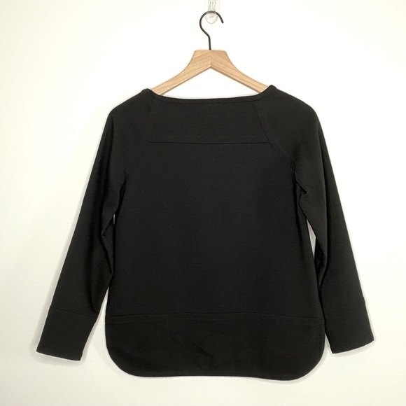 BANANA REPUBLIC Petite XXSP Black Top Long Sleeves Sweatshirt - Picture 9 of 13
